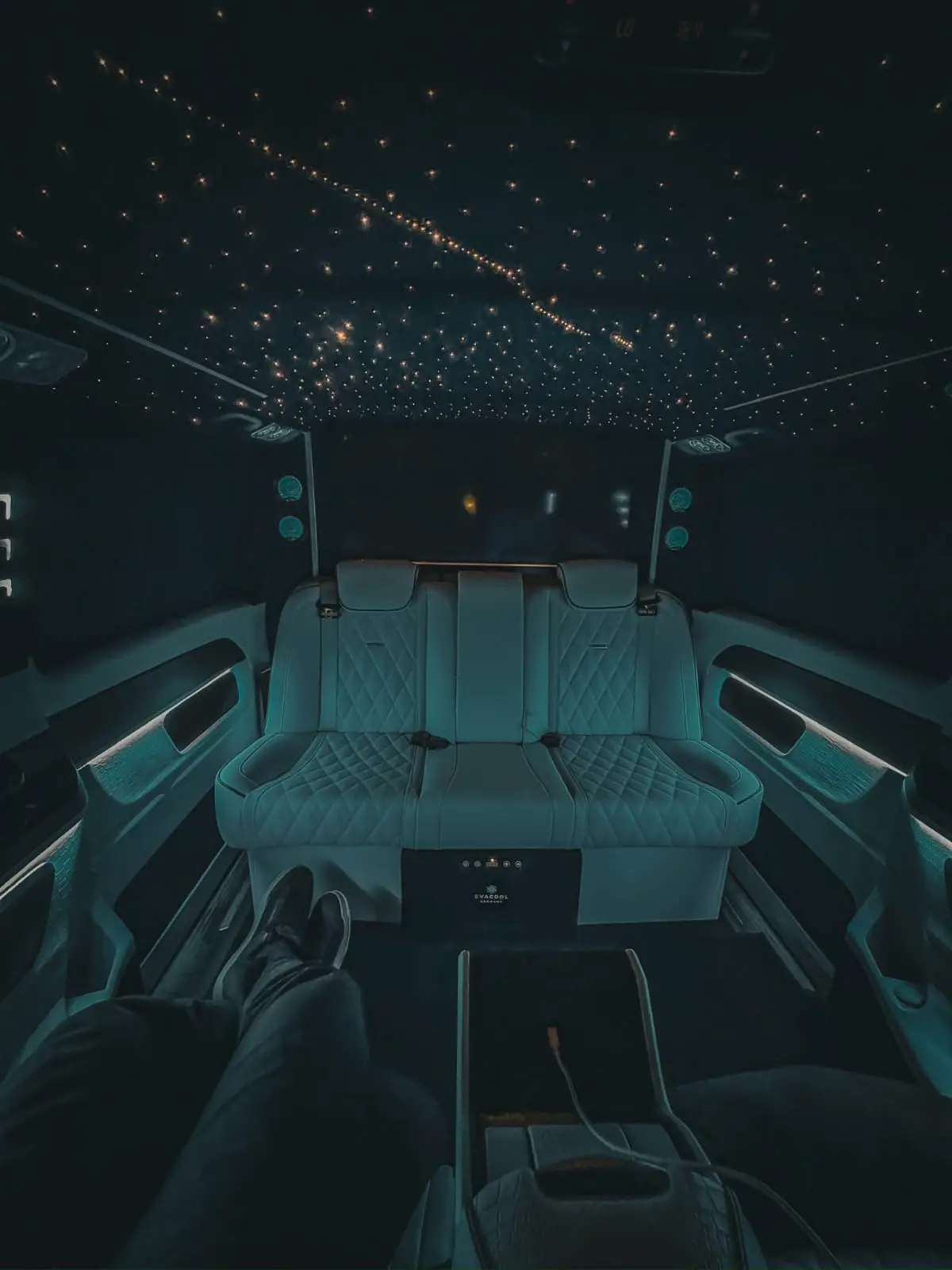 Mercedes Jet Class rear cabin with starlight roof and reclining seats