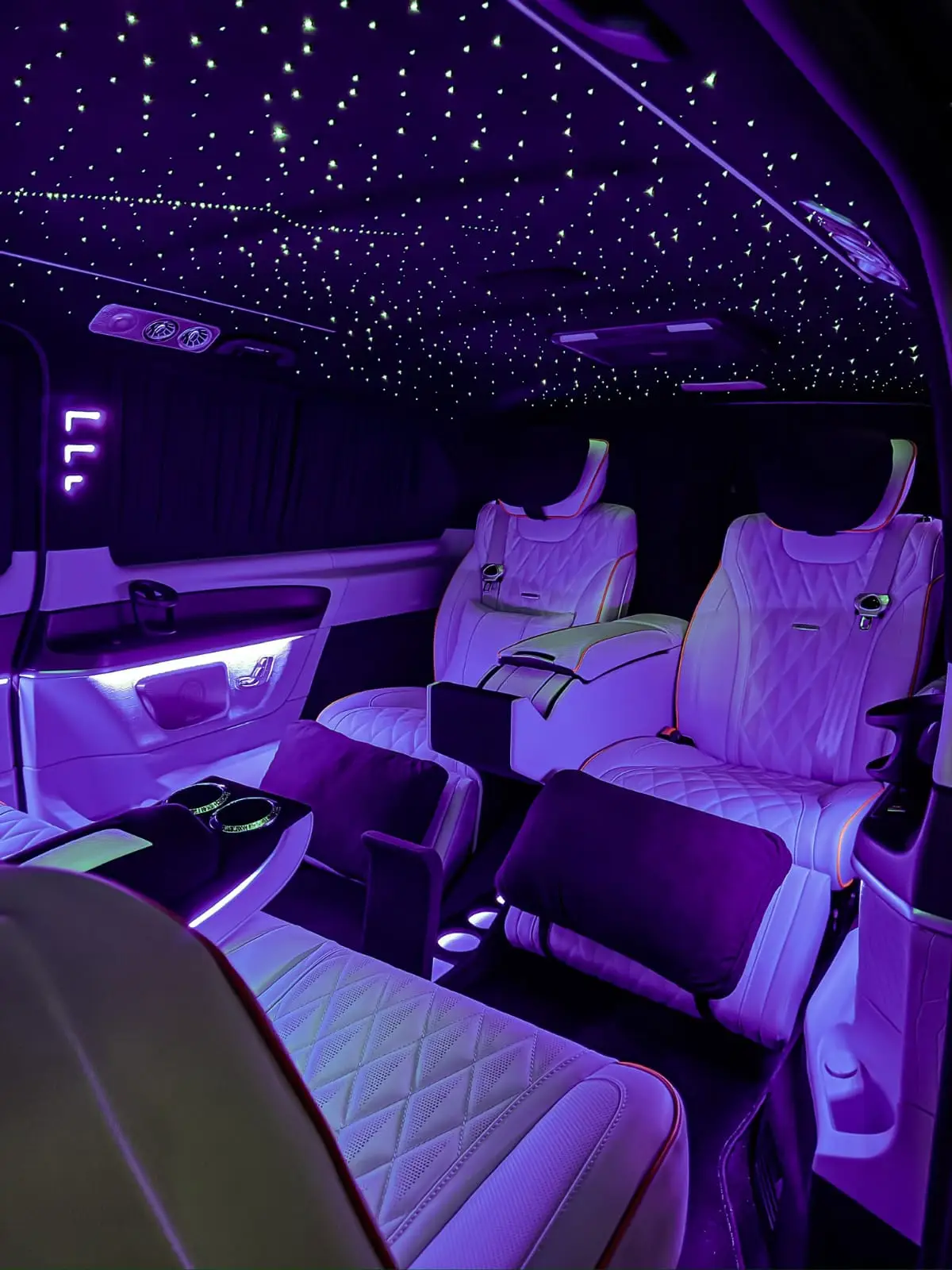 Mercedes Jet Class interior reclining captain chairs with starlight roof